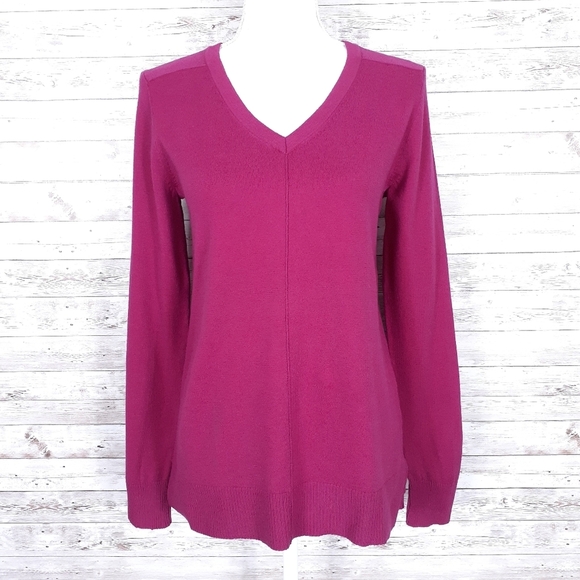 Karen Scott Sweaters - Karen Scott Soft VNeck Sweater S Magenta 955
